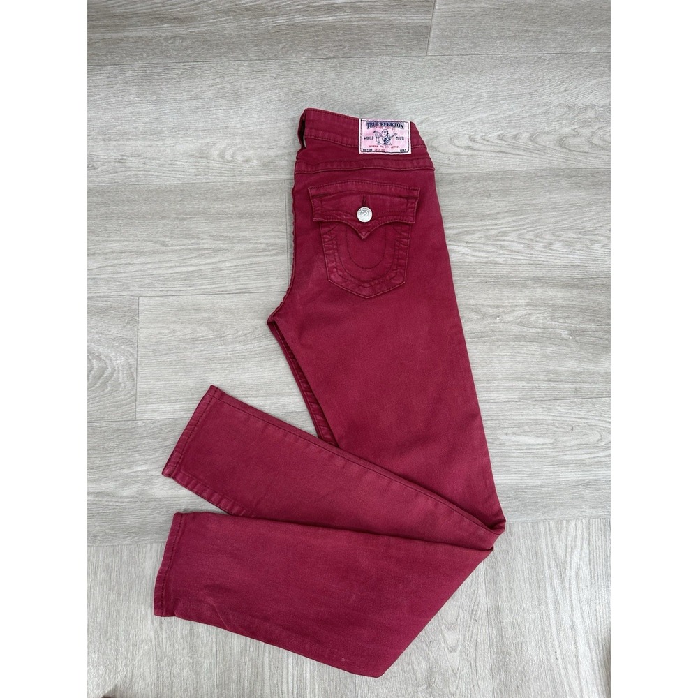 True Religion Women's Red Legging Jeans Size 28 Stretch Skinny Denim Pants